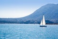 Sailboat sailing in Mediterranean sea in Denia Royalty Free Stock Photo