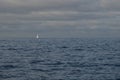 Sailboat sailing off island of Gran Canaria.