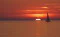 Sailboat Sailing into the Sunset