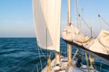 Sailboat sailing on Wadden Sea, Netherlands Royalty Free Stock Photo