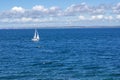 Sailboat sails near Sweden on the Baltic Sea