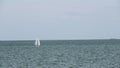sailboat sails on the sea. Vacation at sea.North Sea. Movement on the water Royalty Free Stock Photo