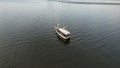 Sailboat in the sea in the evening sunlight. luxury summer adventure, active vacation in Indonesia sea