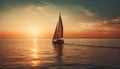 sailboat on the sea sailing on the sunset sailboat at sunset