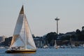 Sailboat and Seattles Space Needle Royalty Free Stock Photo