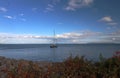 Sailboat seen from the shores - Thunder Bay Marina, Ontario, Canada