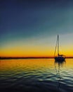Sailboat Silhouette At Sunrise Royalty Free Stock Photo