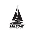 Sailboat silhouette logo Royalty Free Stock Photo