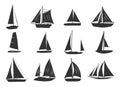 Sailboat Silhouette, Yacht Sailboat Silhouette, Sailing Boat Silhouette