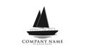 Sailboat simple illustration vector logo