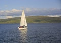 Sailboat on Sound of Mull, Scotland, UK Royalty Free Stock Photo