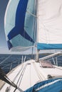 Sailboat with spinnaker sail opened Royalty Free Stock Photo
