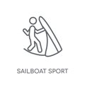 Sailboat sport linear icon. Modern outline Sailboat sport logo c