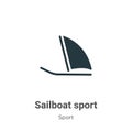 Sailboat sport vector icon on white background. Flat vector sailboat sport icon symbol sign from modern sport collection for Royalty Free Stock Photo