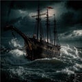 sailboat in a storm Royalty Free Stock Photo