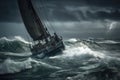 Sailboat in a storm Royalty Free Stock Photo