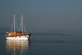 Sailboat in sun Royalty Free Stock Photo
