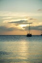 Sailboat at Sunset, Caye Caulker, Belize Royalty Free Stock Photo