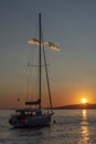 Sailboat in sunset in Croatia