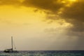 Sailboat Sunset In Negril Jamaica Royalty Free Stock Photo