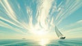 Sailboat sunset ocean serene cloudscape travel Royalty Free Stock Photo