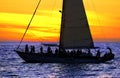 Sailboat Sunset Party People Royalty Free Stock Photo