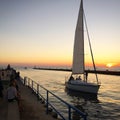 Sailboat sunset Royalty Free Stock Photo