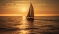 sailboat on the sea sailing on the sunset sailboat at sunset