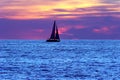 Sailboat Sunset Silhouette Royalty Free Stock Photo