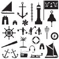 Sailboat symbol set. Royalty Free Stock Photo