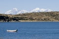 Sailboat on titicaca lake