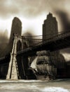 Sailboat under the Brooklyn bridge