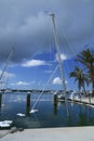 Sailboat underwater at Boca Chica Marina Key West Florida after