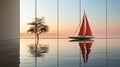 A sailboat in the water Royalty Free Stock Photo