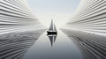 A sailboat on water with white waves Royalty Free Stock Photo