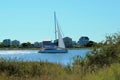 Sailboat in the Waterway Royalty Free Stock Photo