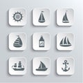 Sailboat Web Icons Set Royalty Free Stock Photo