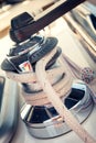 Sailboat Winch and Rope Yacht detail. Yachting