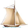 Sailboat, XIX century sailing vessel