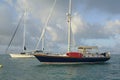 Sailboats at anchor in Anegada, BVI