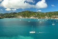 Sailboats anchored in St. Thomas Royalty Free Stock Photo