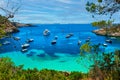 Sailboats at Cala Salada lagoon. Ibiza, Spain Royalty Free Stock Photo