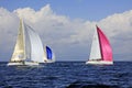 Sailboats with colorful sails during the regatta Split - Vis