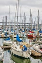 Sailboats and dinghies on water at South Beach Harbor pier 40