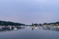 Sailboats docked at a marina in the puget sound Royalty Free Stock Photo