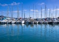 Sailboats docked in the port of the city of Ibiza Royalty Free Stock Photo