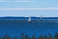 Sailboats Elizabeth Islands Padanaram Harbor Dartmouth Massachusetts Royalty Free Stock Photo