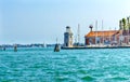 Sailboats Entrance Lighthouw Colorful Grand Canal Venice Italy