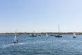 Sailboats in Fort Adams State Park on a sunny day