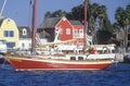 Sailboats in the harbor of Marina Del Ray in Los Angeles, CA Royalty Free Stock Photo